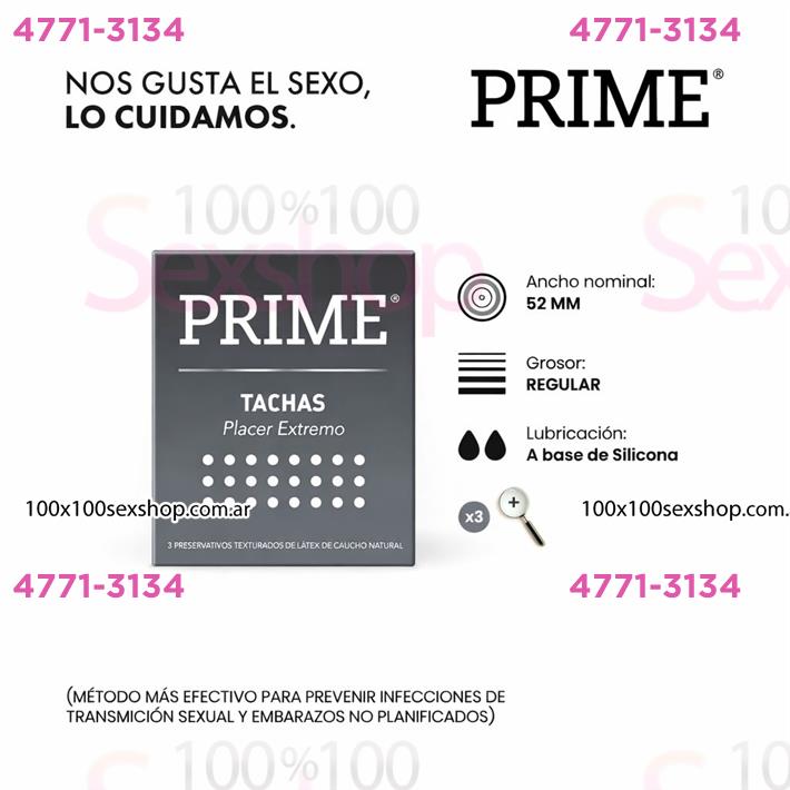 Cód: CA FP TACHAS - Preservativo Prime Tachas - $ 6000